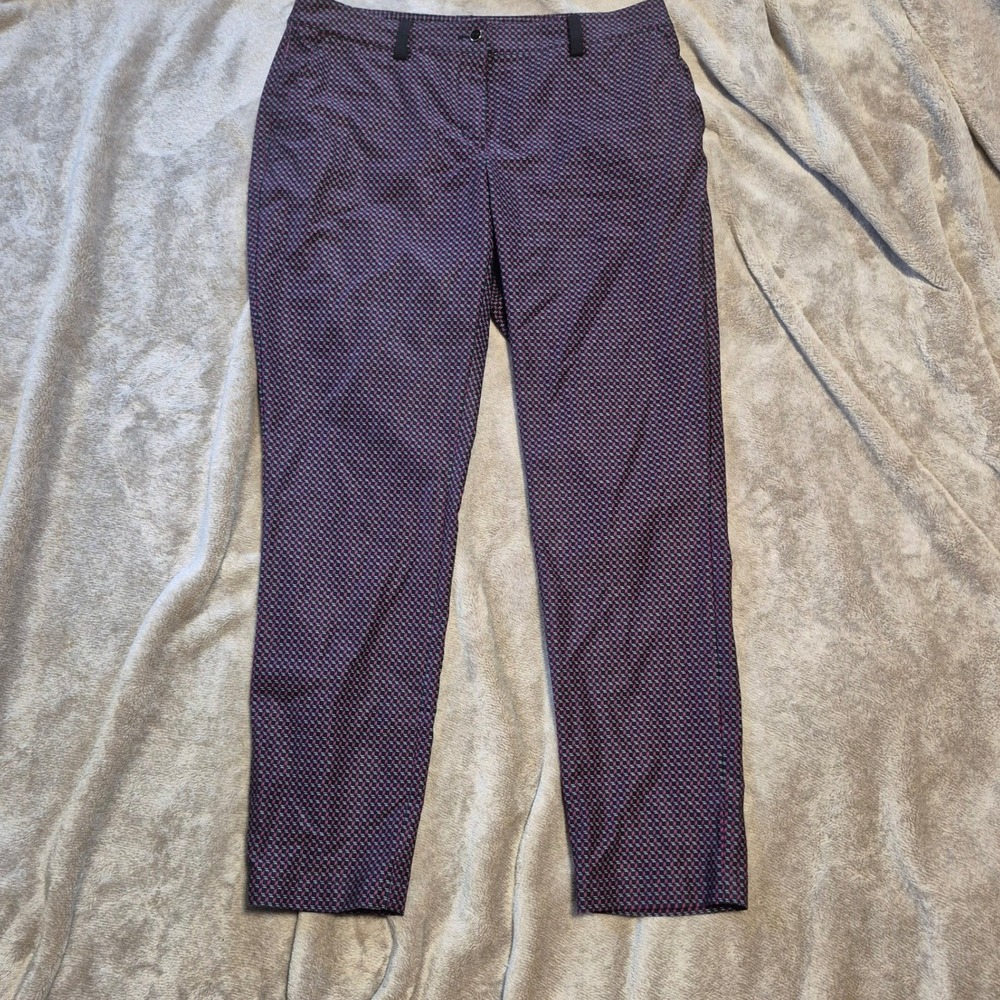 Lady Hagen Ankle Golf Pants Pink Black Geometric Print Stretch Trousers Size 4